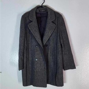 Alorna Vintage 70% Wool Coat Women’s Jacket Double Breasted Gray